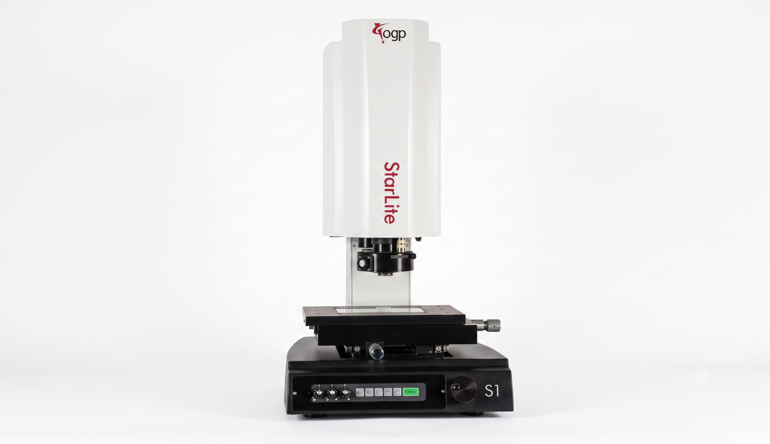 OGP StarLite S1: New 3-Axis Video Measurement System OGP StarLite S1 compact 3-axis video measurement system on a workbench with IntelliCentric-S optics.