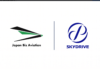 SkyDrive Partners with Japan Biz Aviation for eVTOL Ops SkyDrive eVTOL aircraft and Japan Biz Aviation logo representing new operational partnership in Japan.